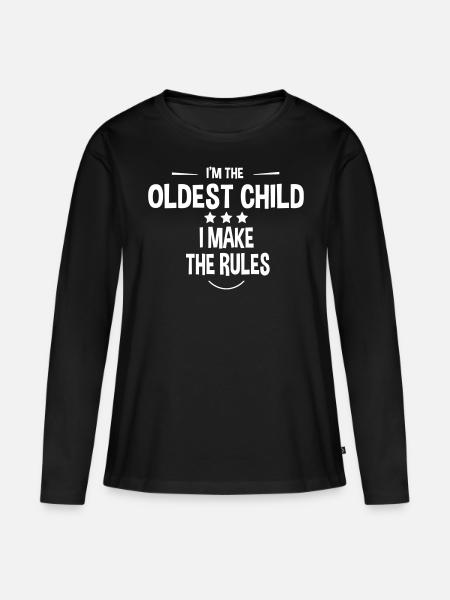Oldest Child - Frauen Premium Bio Langarmshirt - Schwarz