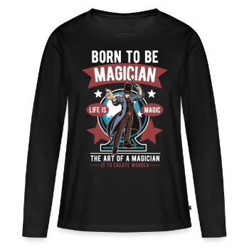 magicien - T-shirt manches longues Premium bio Femme - noir - Devant - Julia (174cm)
