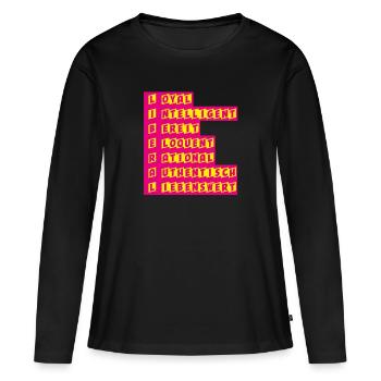 Definition Liberal - FDP JuLis Jeunes Libéraux Gratuit - T-shirt manches longues Premium bio Femme - noir - Devant - Julia (174cm)