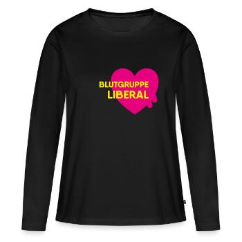 Groupe sanguin Libéral - FDP JuLis Jeunes libéraux - T-shirt manches longues Premium bio Femme - noir - Devant - Julia (174cm)