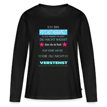 Je suis psychothérapeute - T-shirt manches longues Premium bio Femme - noir - Devant - Julia (174cm)