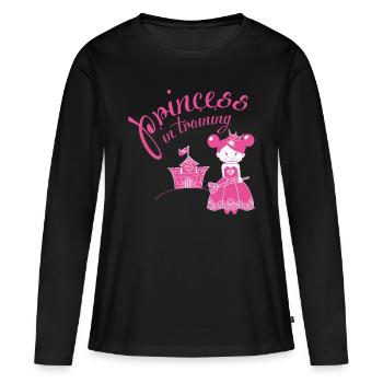 Princesse en formation - Princess en formation - T-shirt manches longues Premium bio Femme - noir - Devant - Julia (174cm)