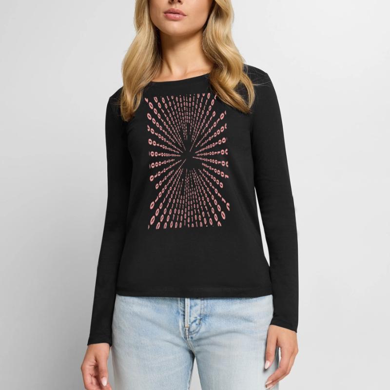 Binary code (pink) Women's Premium Organic Long Sleeve Shirt