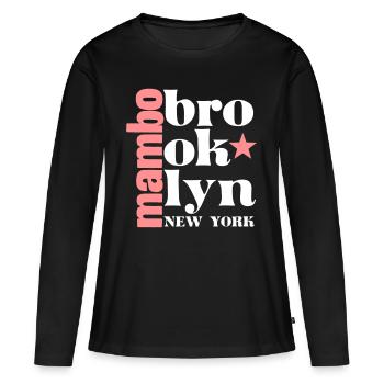 Mambo brooklyn NY - Dance Salsa Shirt - T-shirt manches longues Premium bio Femme - noir - Devant - Julia (174cm)