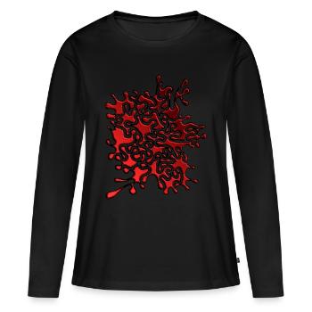 RF010REDUK - Frauen Premium Bio Langarmshirt - Schwarz - Vorne - Julia (174cm)
