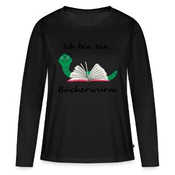 I am a bookworm - Women's Premium Organic Long Sleeve Shirt - black - Front - Julia (174cm)