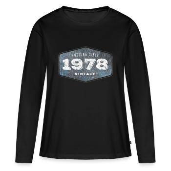 Awesome since 1978 - Women's Premium Organic Long Sleeve Shirt - black - Front - Julia (174cm)