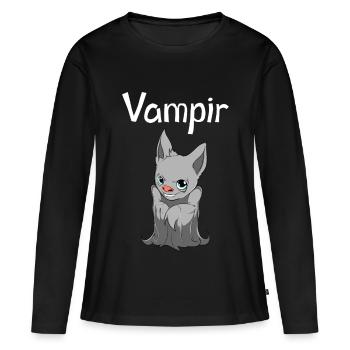 Vampire bat Halloween Gothic - Women's Premium Organic Long Sleeve Shirt - black - Front - Julia (174cm)