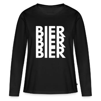Bier Bier Bier - Frauen Premium Bio Langarmshirt - Schwarz - Vorne - Julia (174cm)