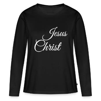 Jésus-Christ Jésus-Christ - T-shirt manches longues Premium bio Femme - noir - Devant - Julia (174cm)
