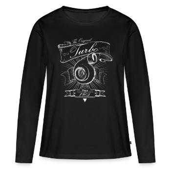 vintage turbo depuis 1905 - édition blanche - T-shirt manches longues Premium bio Femme - noir - Devant - Julia (174cm)