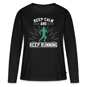 Marathon - T-shirt manches longues Premium bio Femme - noir - Devant - Julia (174cm)