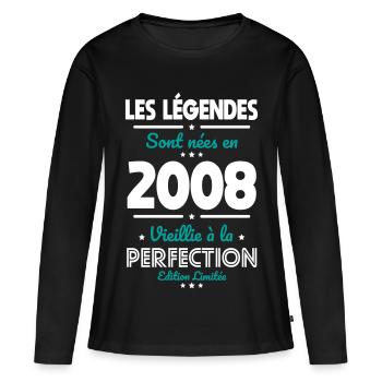 2008 – Legends – Perfekt gereift - Frauen Premium Bio Langarmshirt - Schwarz - Vorne - Julia (174cm)