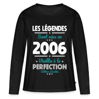 2006 – Legends – Perfekt gereift - Frauen Premium Bio Langarmshirt - Schwarz - Vorne - Julia (174cm)