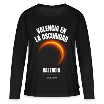 Valencia Sonnenfinsternis 2026 Totale Eklipse Span - Frauen Premium Bio Langarmshirt - Schwarz - Vorne - Julia (174cm)