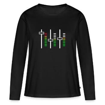 Deejay DJ Knob Table de mixage mélangeur de volume - T-shirt manches longues Premium bio Femme - noir - Devant - Julia (174cm)