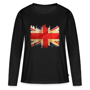 Angleterre - T-shirt manches longues Premium bio Femme - noir - Devant - Julia (174cm)