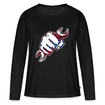 Outil clé artisan - T-shirt manches longues Premium bio Femme - noir - Devant - Julia (174cm)