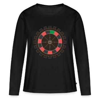 Roulette Croupier Casino Jackpot Ball Bet - T-shirt manches longues Premium bio Femme - noir - Devant - Julia (174cm)