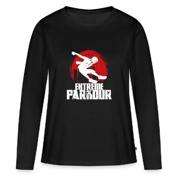 Parkour Passage Parkour - T-shirt manches longues Premium bio Femme - noir - Devant - Julia (174cm)