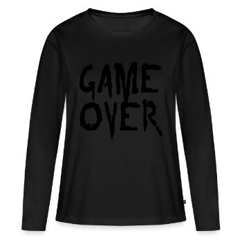 game over - Women's Premium Organic Long Sleeve Shirt - black - Front - Julia (174cm)