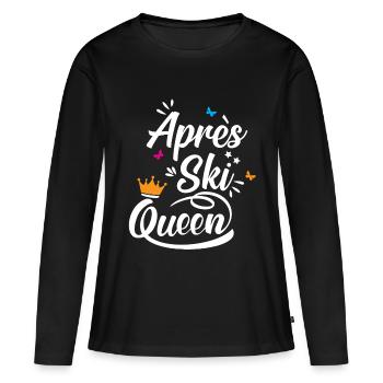 Après Ski Queen - Women's Premium Organic Long Sleeve Shirt - black - Front - Julia (174cm)