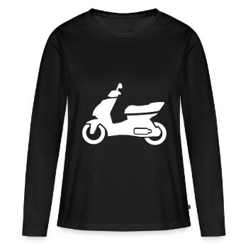 Motorroller - Frauen Premium Bio Langarmshirt - Schwarz - Vorne - Julia (174cm)