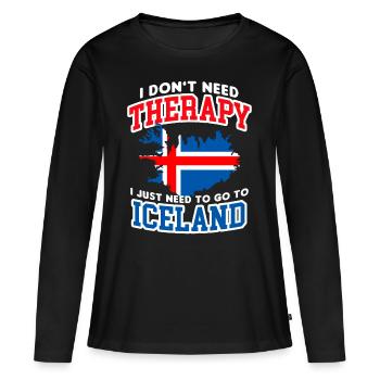 Islande - T-shirt manches longues Premium bio Femme - noir - Devant - Julia (174cm)