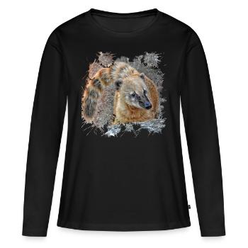 L’ours nasal a un bon odorat - T-shirt manches longues Premium bio Femme - noir - Devant - Julia (174cm)