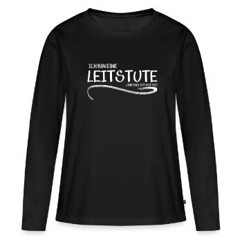 Ich bin eine Leitstute und das ist gut so - Frauen Premium Bio Langarmshirt - Schwarz - Vorne - Julia (174cm)