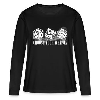 Choisissez votre jeu d'arme de jet de dés - T-shirt manches longues Premium bio Femme - noir - Devant - Julia (174cm)