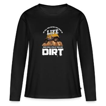 Jeep de saleté - T-shirt manches longues Premium bio Femme - noir - Devant - Julia (174cm)