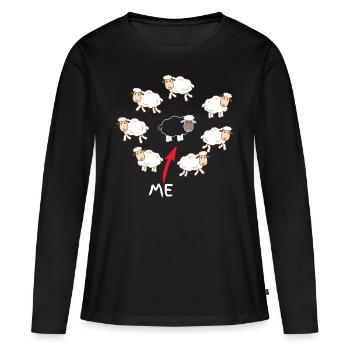 Black sheep - Women's Premium Organic Long Sleeve Shirt - black - Front - Julia (174cm)