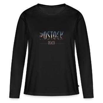 Rostock Beach - Frauen Premium Bio Langarmshirt - Schwarz - Vorne - Julia (174cm)