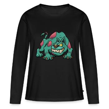 zombie dog - T-shirt manches longues Premium bio Femme - noir - Devant - Julia (174cm)