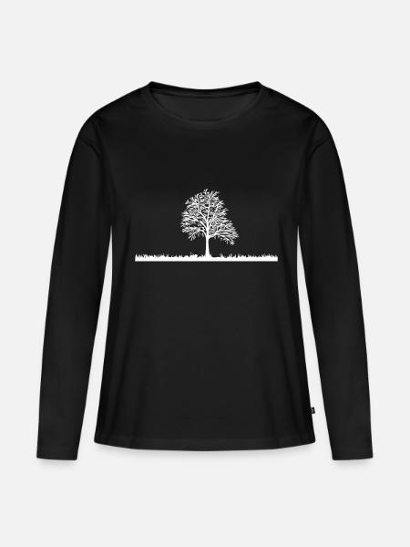 Baum - Frauen Premium Bio Langarmshirt - Schwarz
