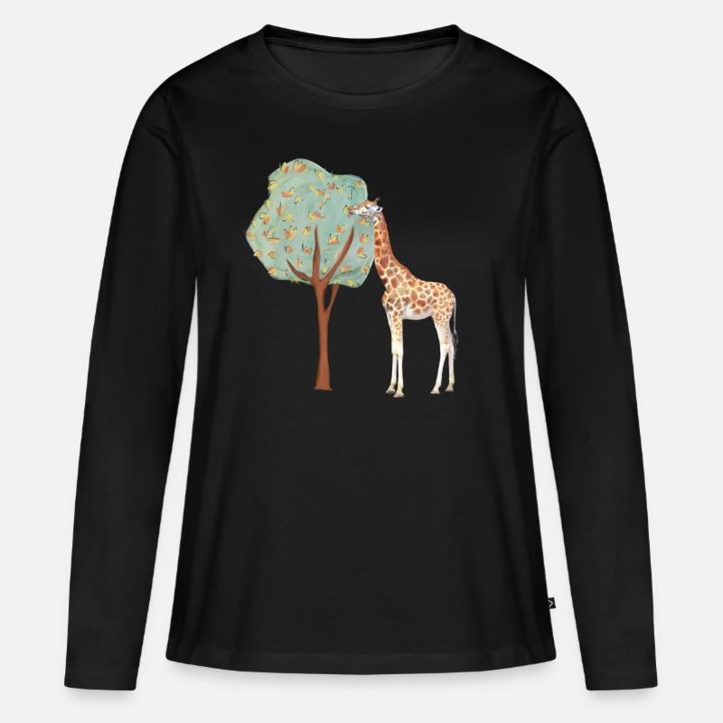 Giraffe | Giraffe - Frauen Premium Bio Langarmshirt - Schwarz