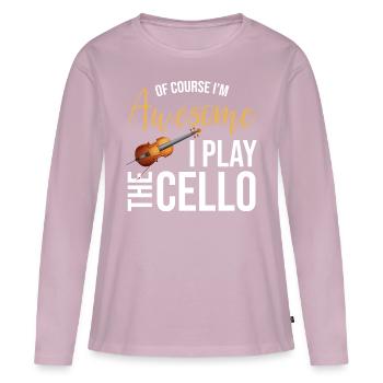 Cello Violoncello - Frauen Premium Bio Langarmshirt - Altrosa - Vorne - Julia (174cm)