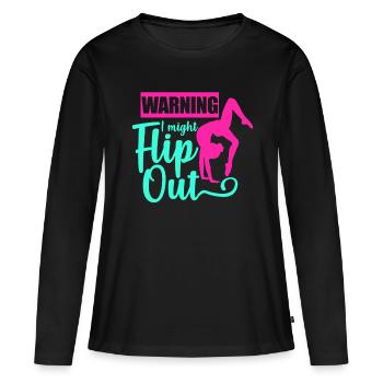 Gymnastik Kunstturnen Turnen Bodenturnen Geschenk - Frauen Premium Bio Langarmshirt - Schwarz - Vorne - Julia (174cm)
