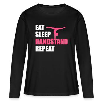 Cadeau Gymnastique Handstand Gymnastique Artistique Gymnastique - T-shirt manches longues Premium bio Femme - noir - Devant - Julia (174cm)