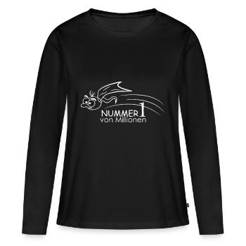 Numéro 1 des millions de spermatozoïdes drôles - T-shirt manches longues Premium bio Femme - noir - Devant - Julia (174cm)