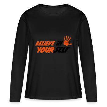 Believe in Yourself - Women's Premium Organic Long Sleeve Shirt - black - Front - Julia (174cm)