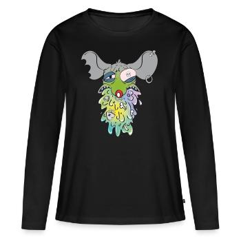 RUE DU CONSEIL - T-shirt manches longues Premium bio Femme - noir - Devant - Julia (174cm)