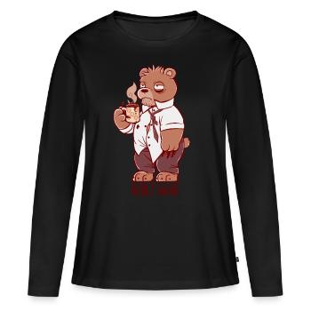 Éveil des ours - T-shirt manches longues Premium bio Femme - noir - Devant - Julia (174cm)