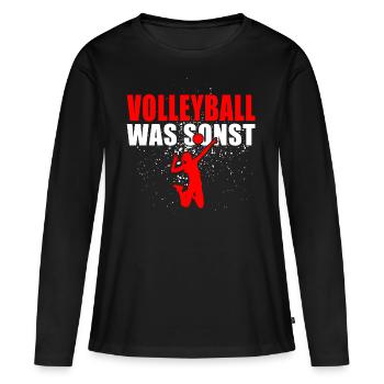 Volleyball was sonst - Frauen Premium Bio Langarmshirt - Schwarz - Vorne - Julia (174cm)