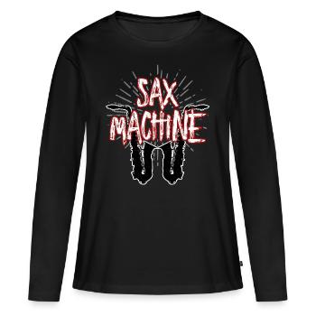 Sax Machine - Saxophone Saxophone Instrument de musique - T-shirt manches longues Premium bio Femme - noir - Devant - Julia (174cm)