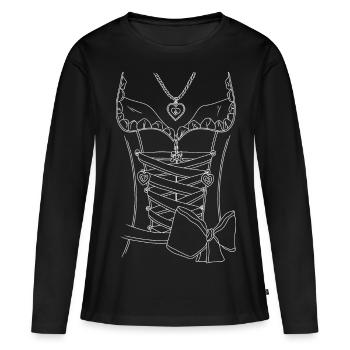 Dirndl - blanc - T-shirt manches longues Premium bio Femme - noir - Devant - Julia (174cm)