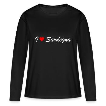 Sardaigne - T-shirt manches longues Premium bio Femme - noir - Devant - Julia (174cm)
