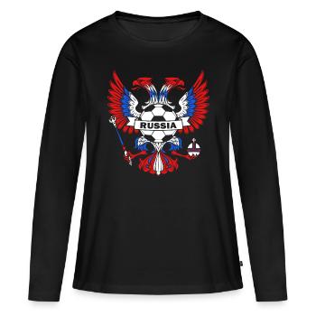 Drapeau de la Russie Moscou Poutine nation russe - T-shirt manches longues Premium bio Femme - noir - Devant - Julia (174cm)