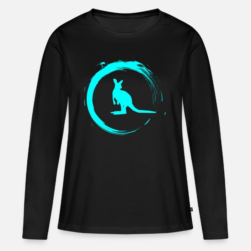 Kangaroo - Women's Premium Organic Long Sleeve Shirt - black